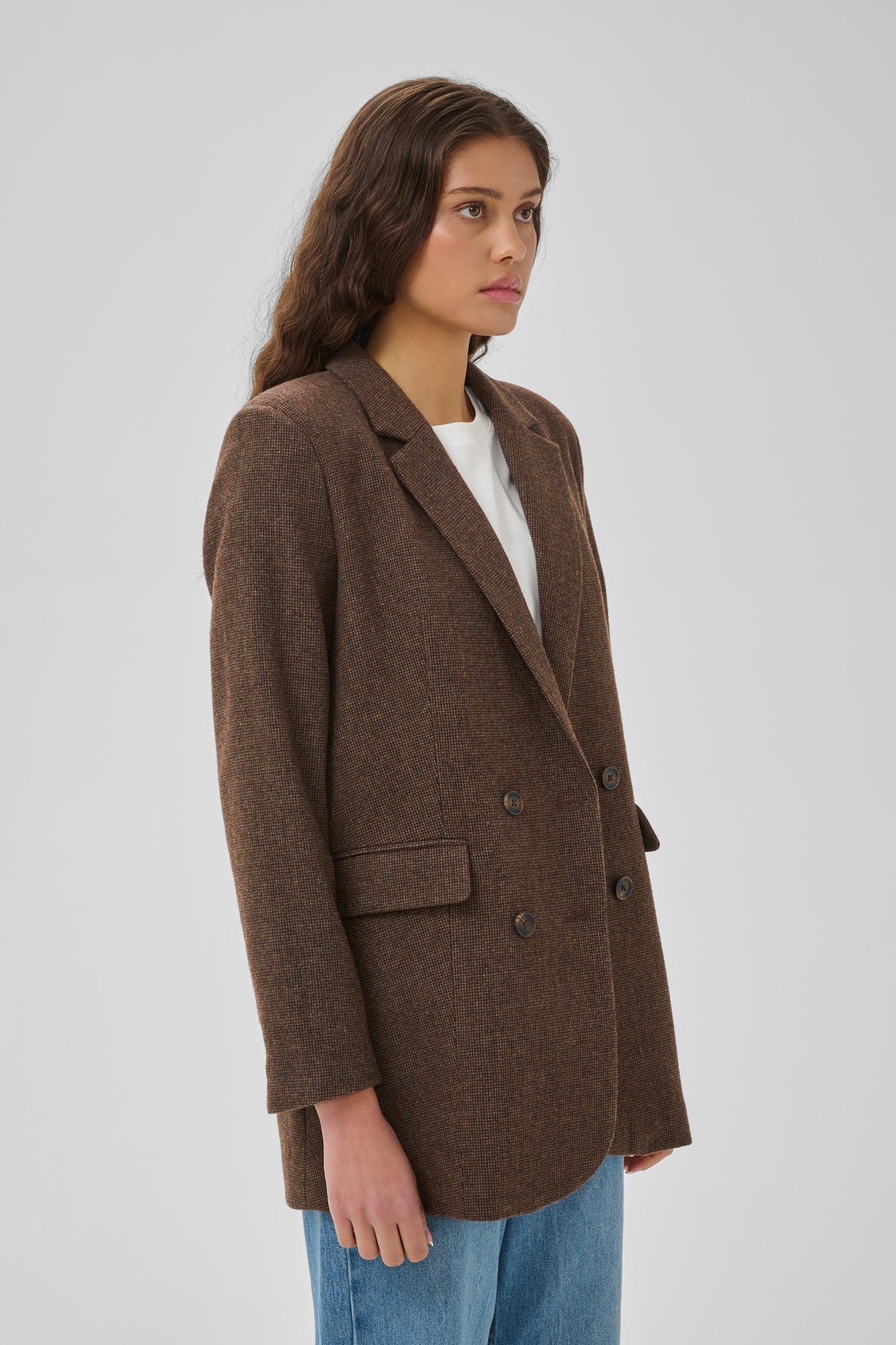 My Essential Wardrobe - Blazer - Dark Brown Check - Cleo