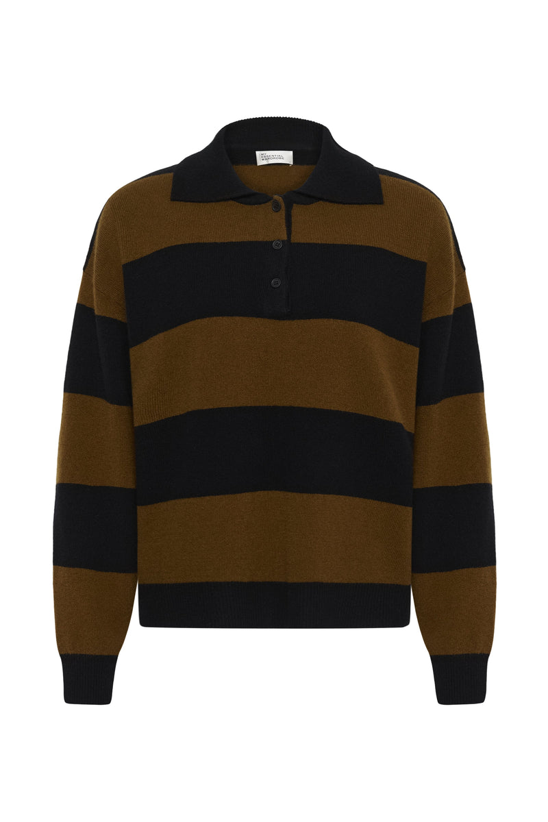 My Essential Wardrobe - Pullover - Bison w. Black Stripe - Jola