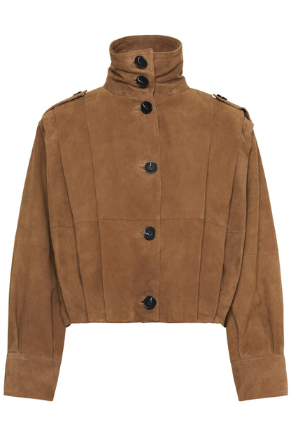 Petra jakke fra My Essential Wardrobe i farven Bison forfra