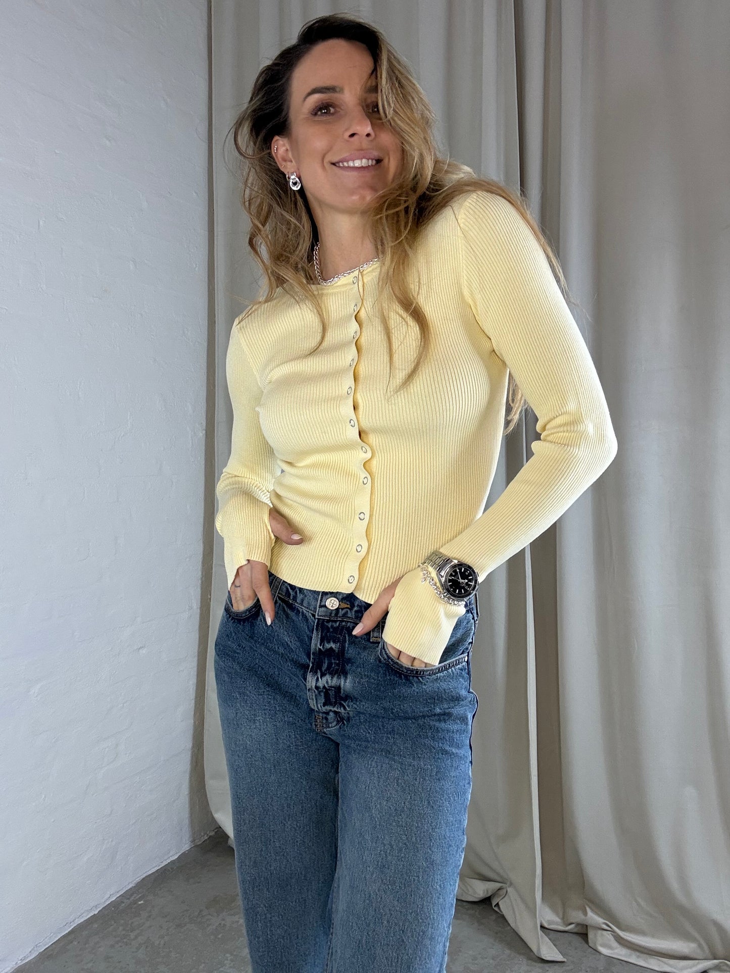 The Collection - Cardigan - Gul - Silvia ( bemærk preorder)