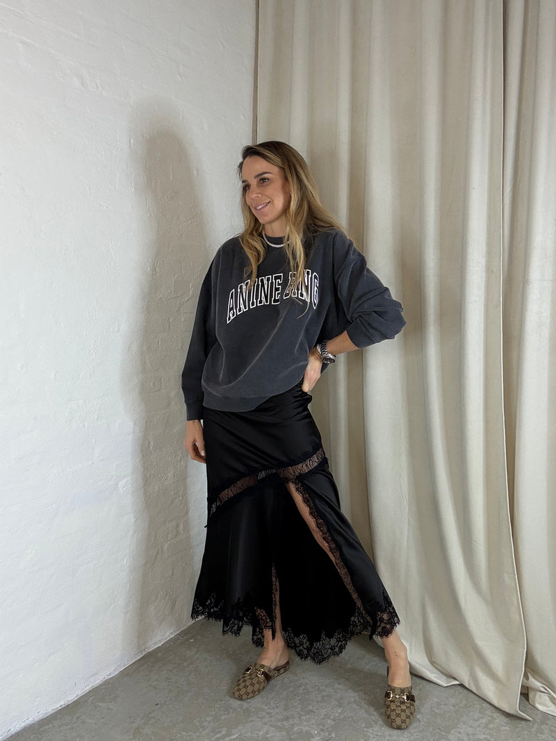 The Collection - Satin nederdel - Sort - May ( bemærk preorder)