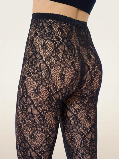 Wolford - Strømpebukser - Sort - Infinite Rose Net Tights