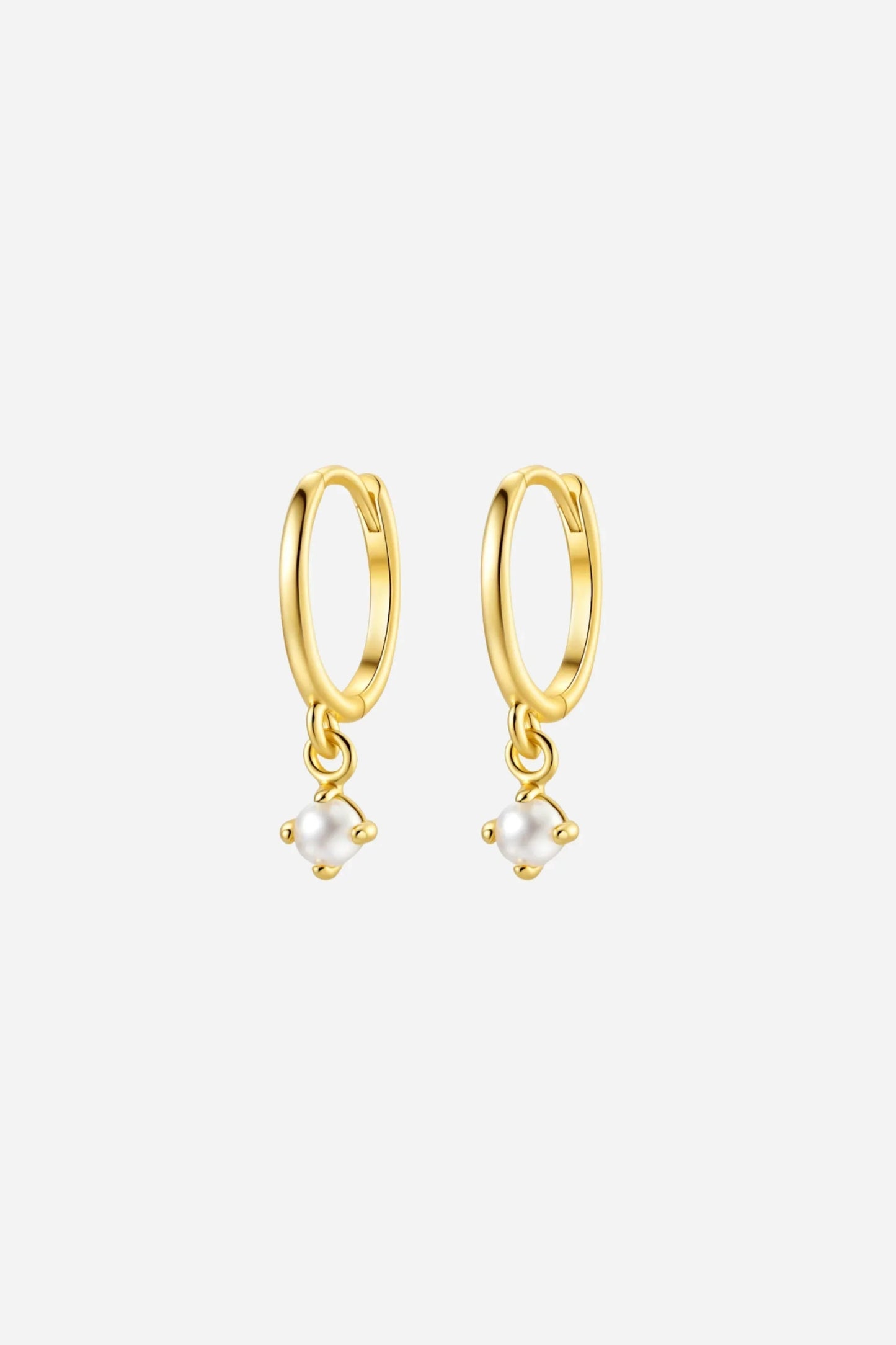 Andcopenhagen Jewelry - Øreringe hoops - 18 karat Guldbelagt 925 sterlingsølv - Monica Pearl
