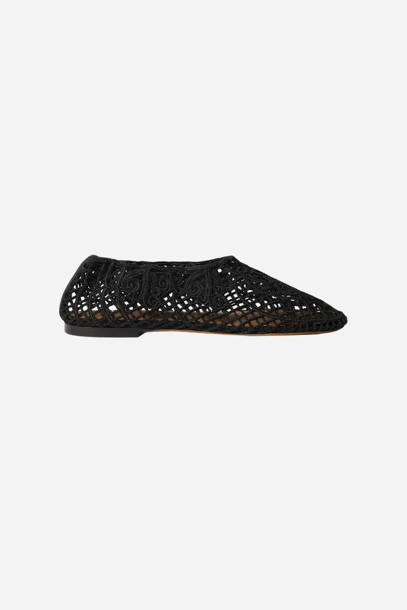 Odissi - Ballerina - Black - Iris Crocheted Flat