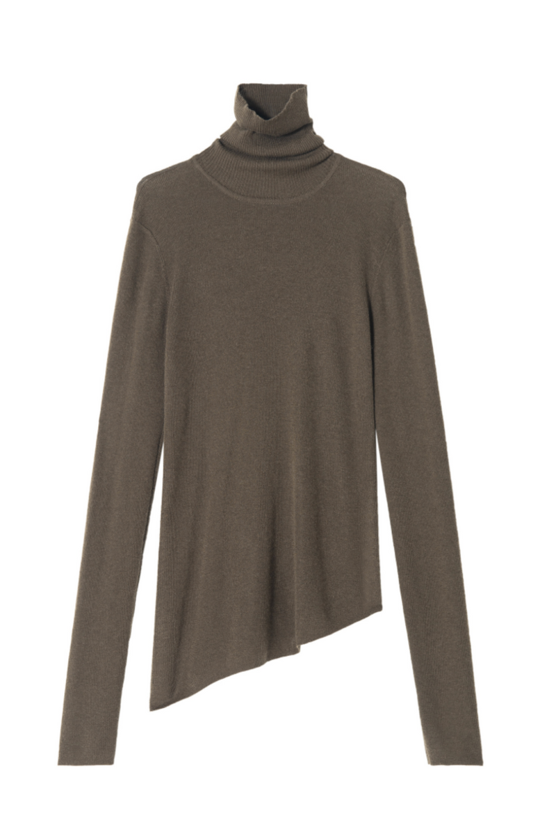 The Collection - Asymmetrisk bluse - Brown - Zana