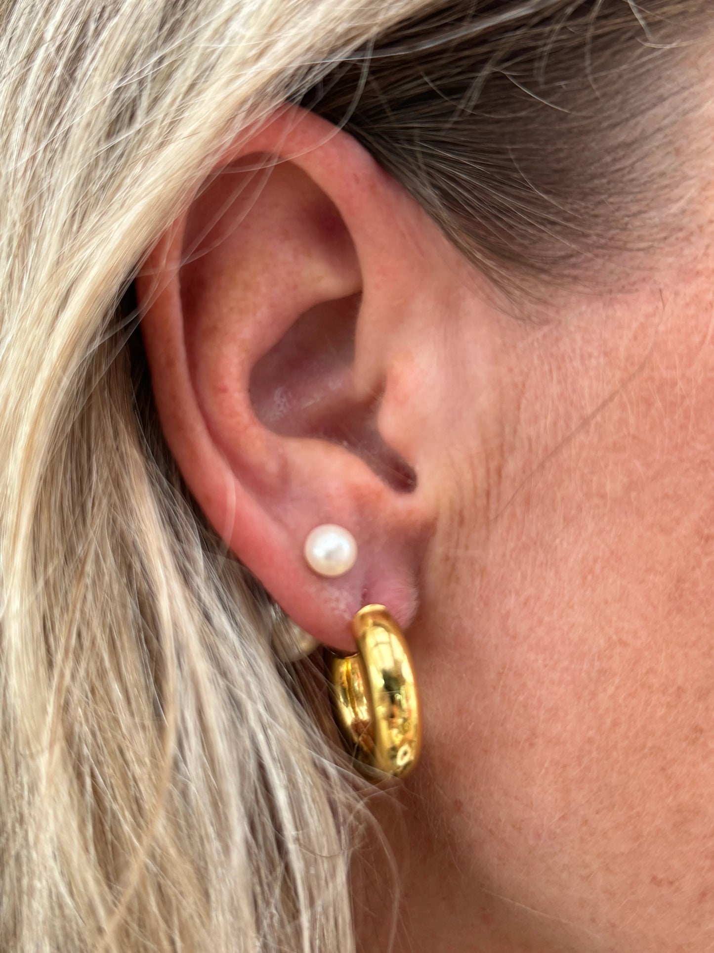 Andcopenhagen Jewelry - Øreringe - 18 karat guldbelagt 925 sterlingsølv - Sophie small double pearl