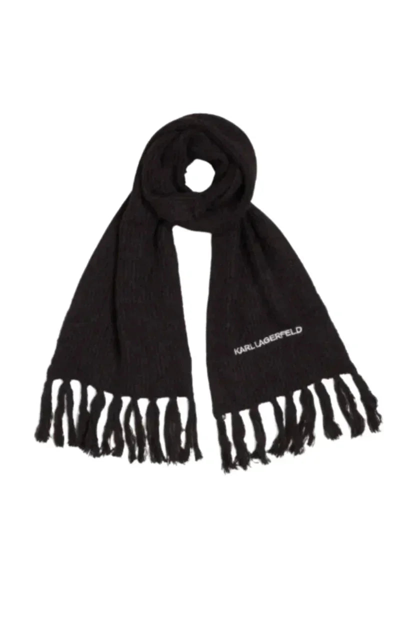 Karl lagerfeld - Halstørklæde - Black - ESSENTIAL KNIT SCARF - Stilkompagniet.dk