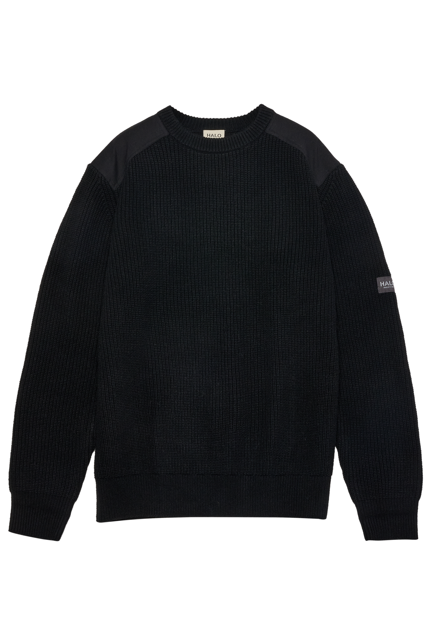 HALO - Strik - Sort - WOOL CREW KNIT