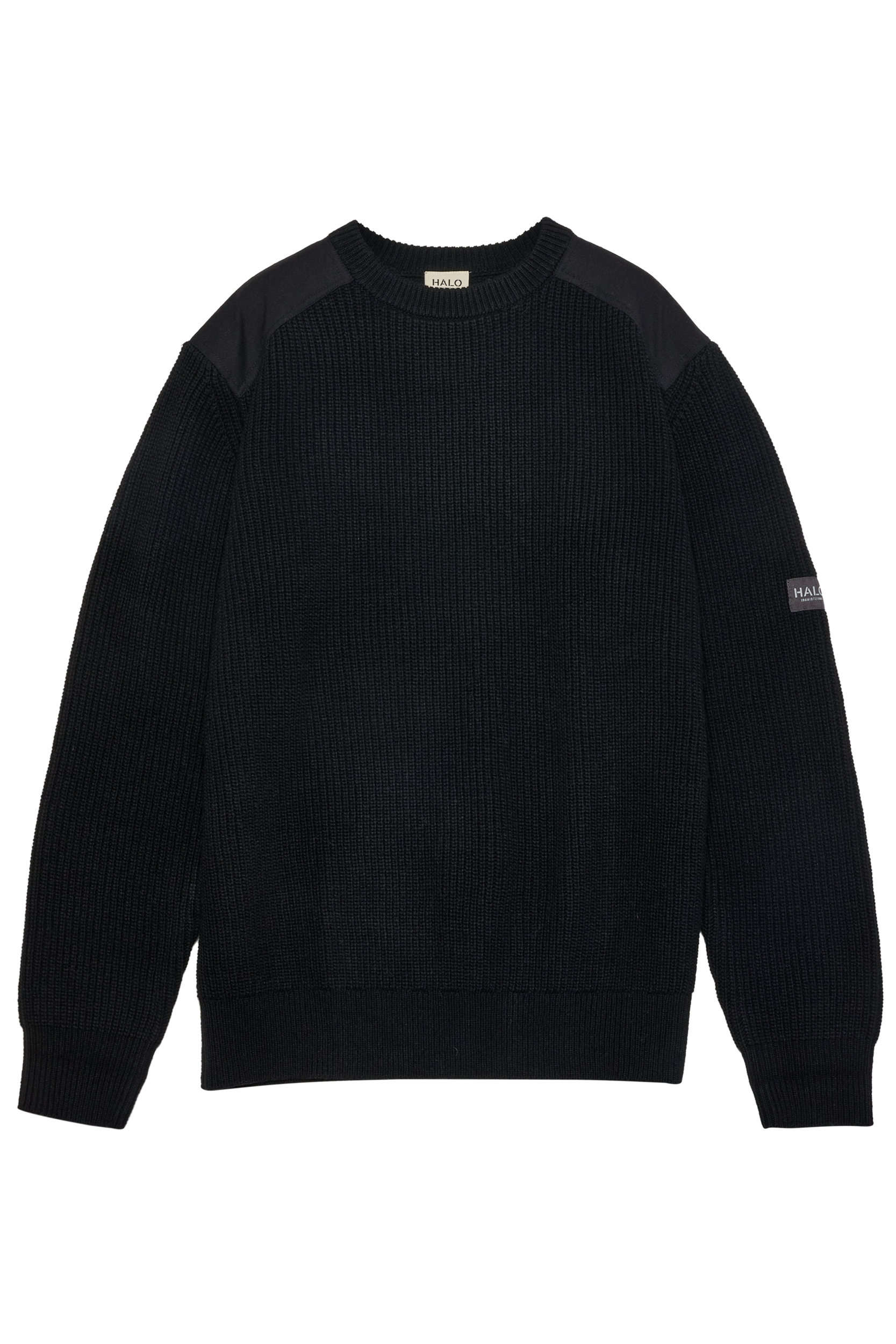 HALO - Strik - Sort - WOOL CREW KNIT