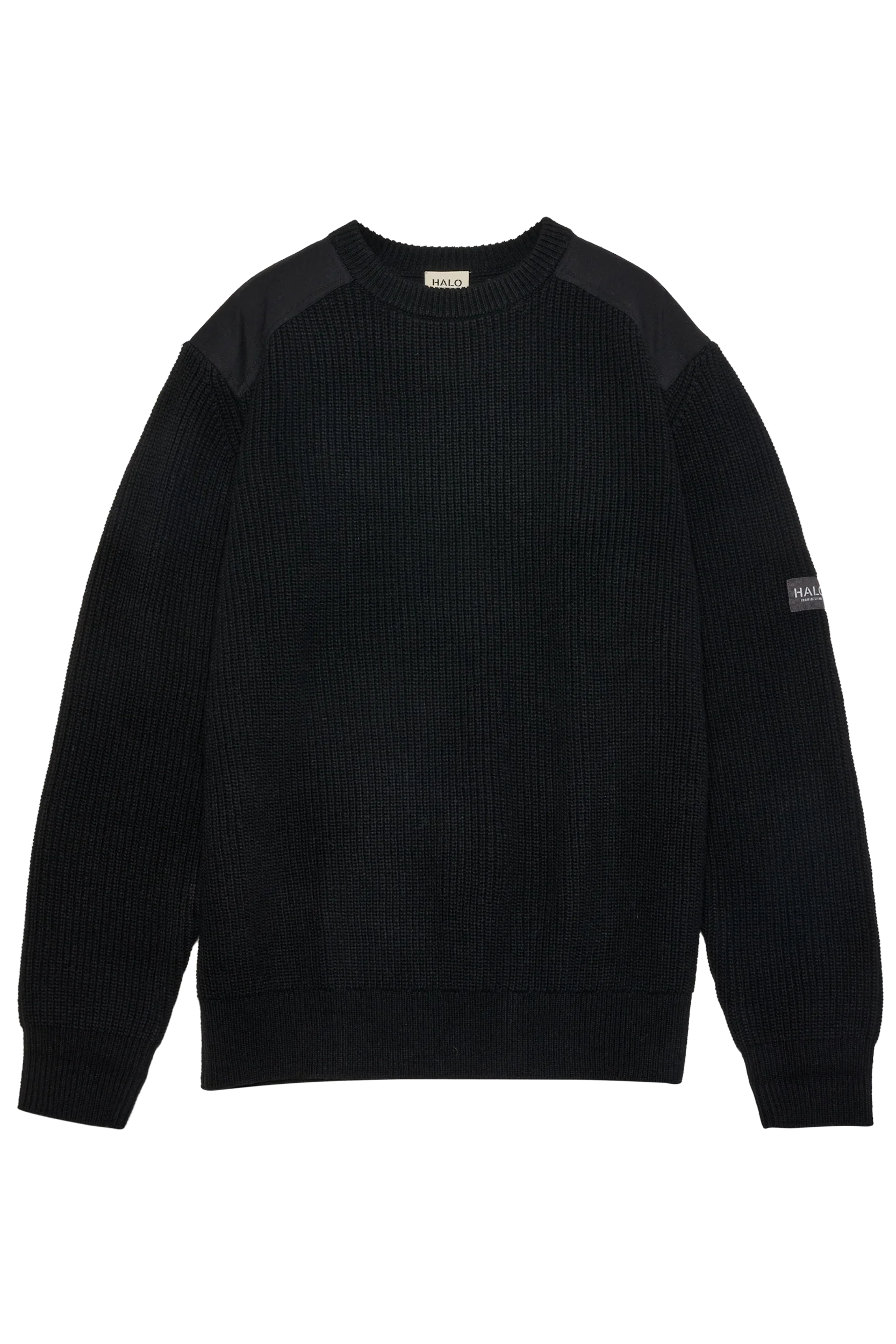 HALO - Strik - Sort - WOOL CREW KNIT