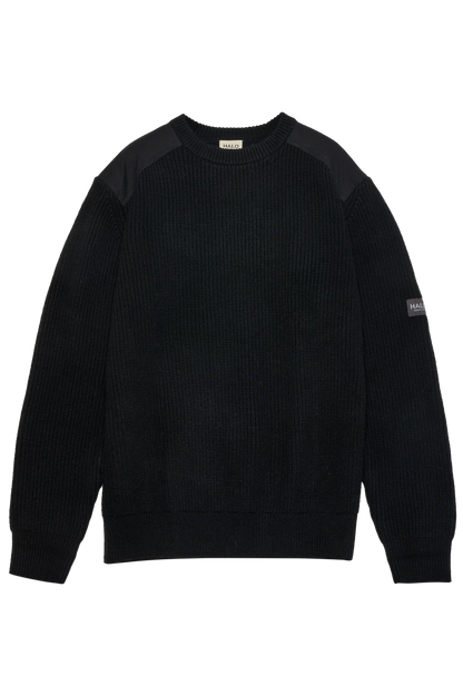 HALO - Strik - Sort - WOOL CREW KNIT