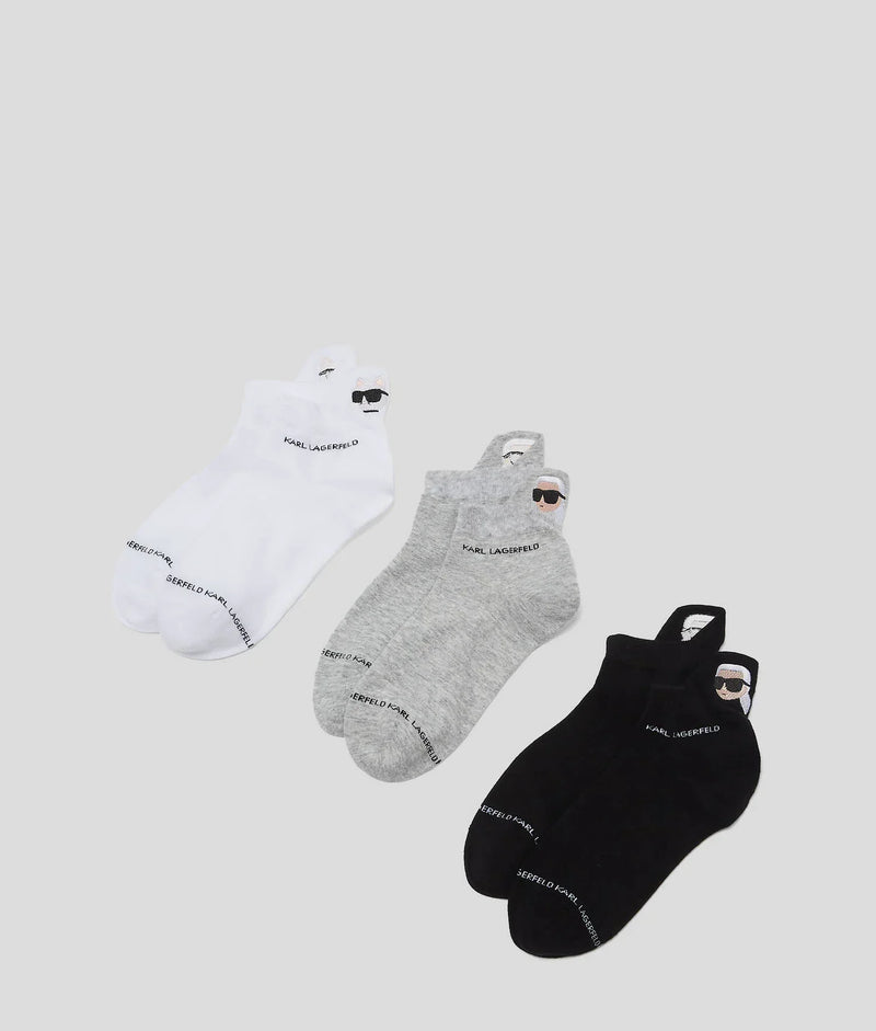 Karl Lagerfeld - Strømper - IKONI SOCKS 3 PACK - Stilkompagniet.dk