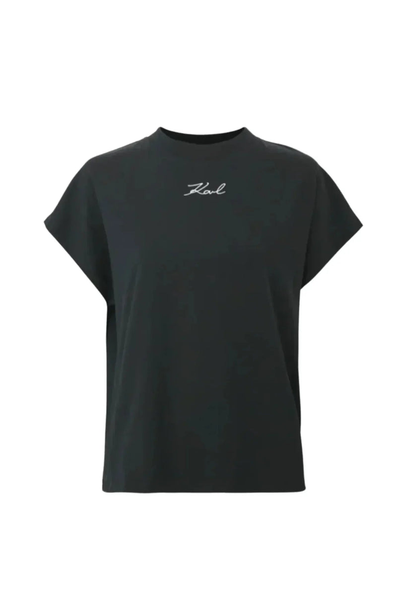 T-shirt - Sort - Signature t-shirt - Karl Lagerfeld