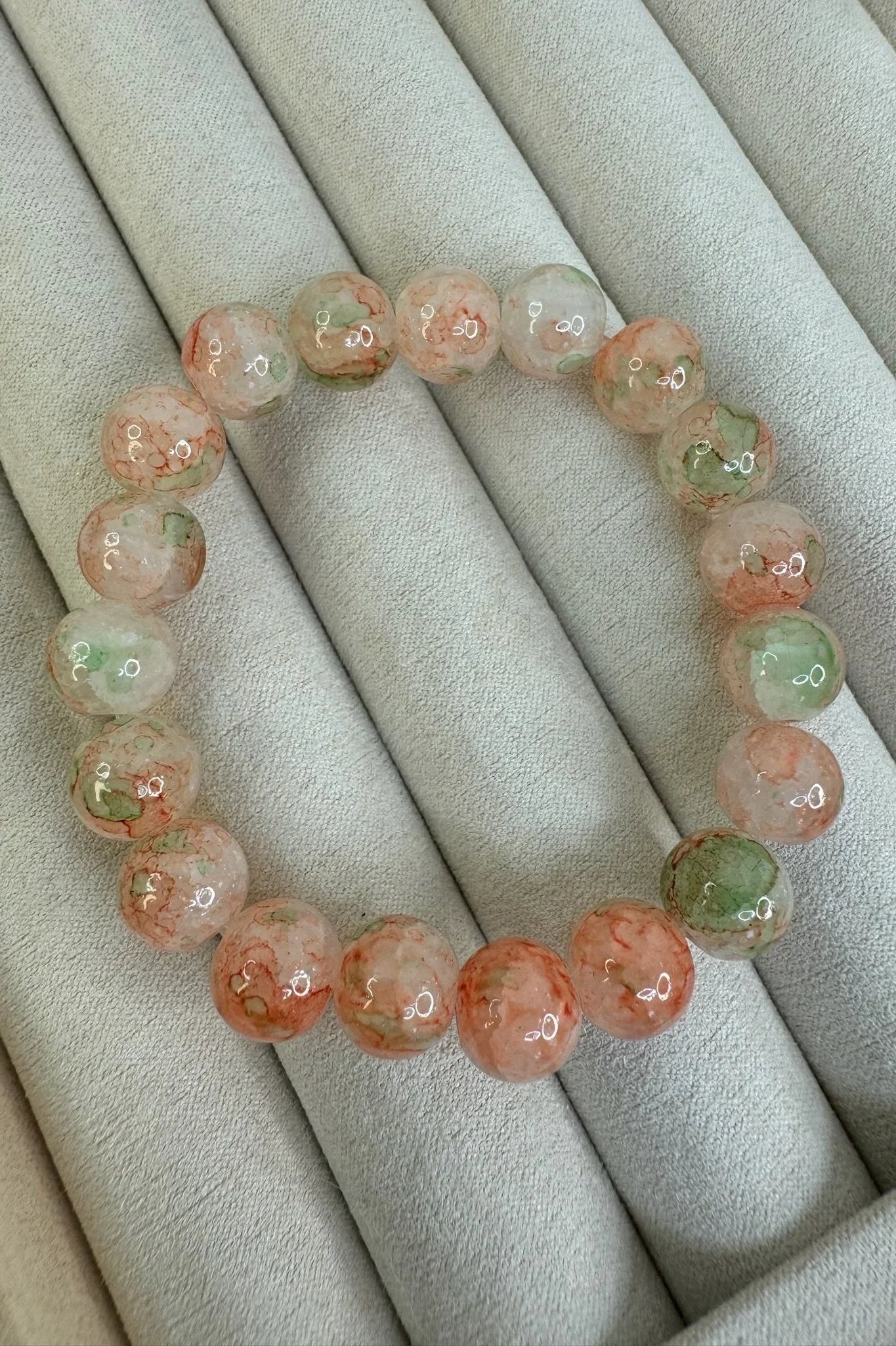 Andcopenhagen  Jewelry - Armbånd - Glas perler - Green/peach - Dagmar