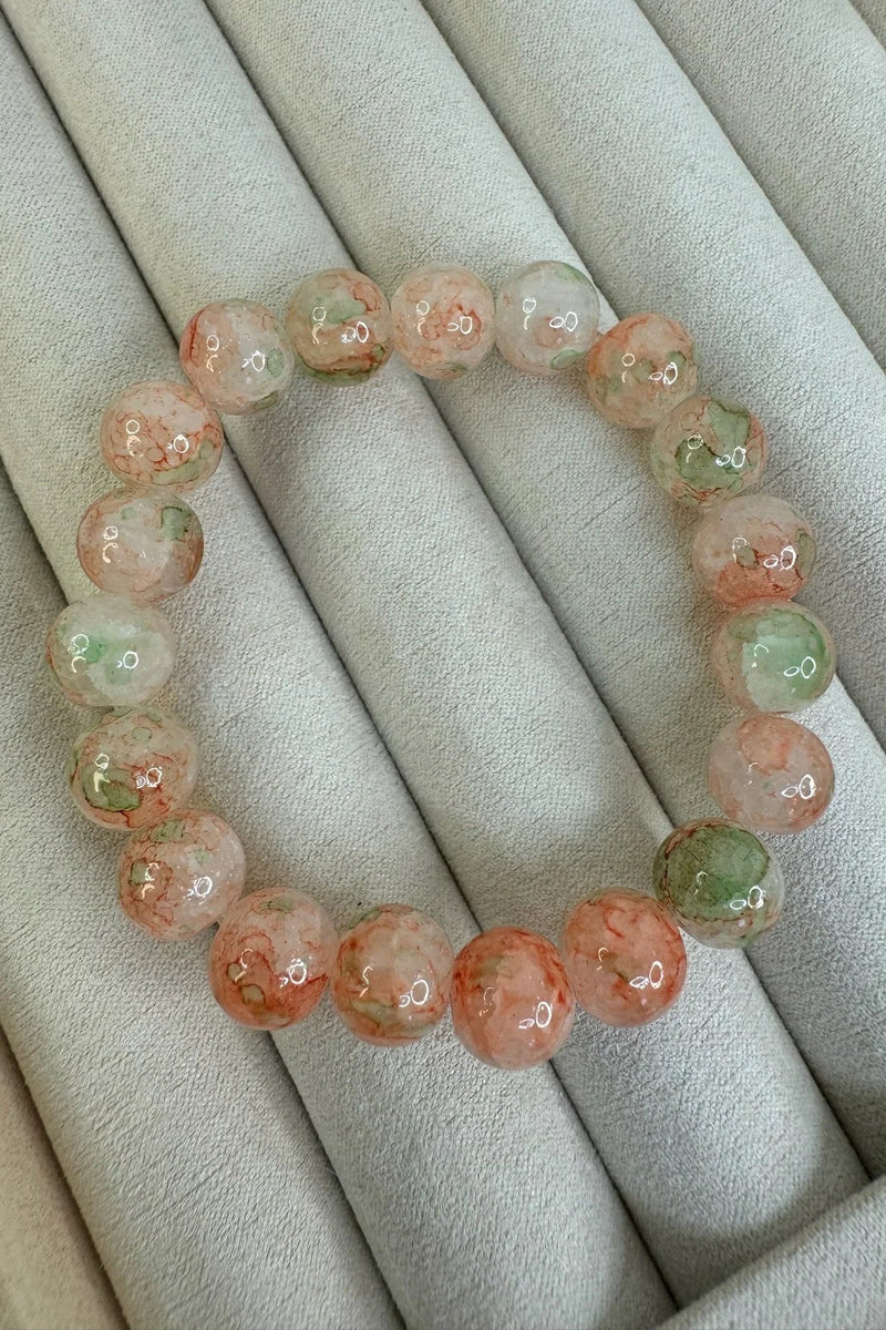 Andcopenhagen  Jewelry - Armbånd - Glas perler - Green/peach - Dagmar