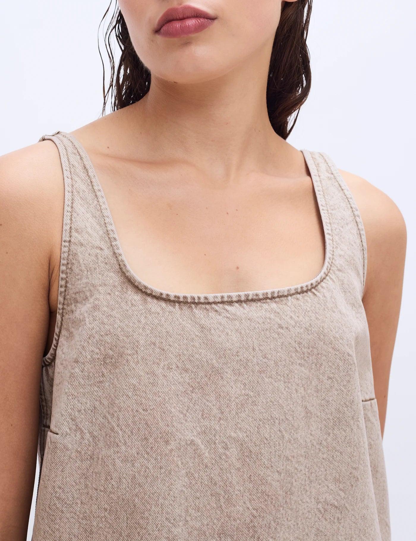 2NDDAY - Kjole - Marbleized denim - Kelp - Kimm - Stilkompagniet.dk