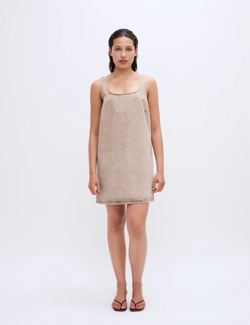 2NDDAY - Kjole - Marbleized denim - Kelp - Kimm - Stilkompagniet.dk