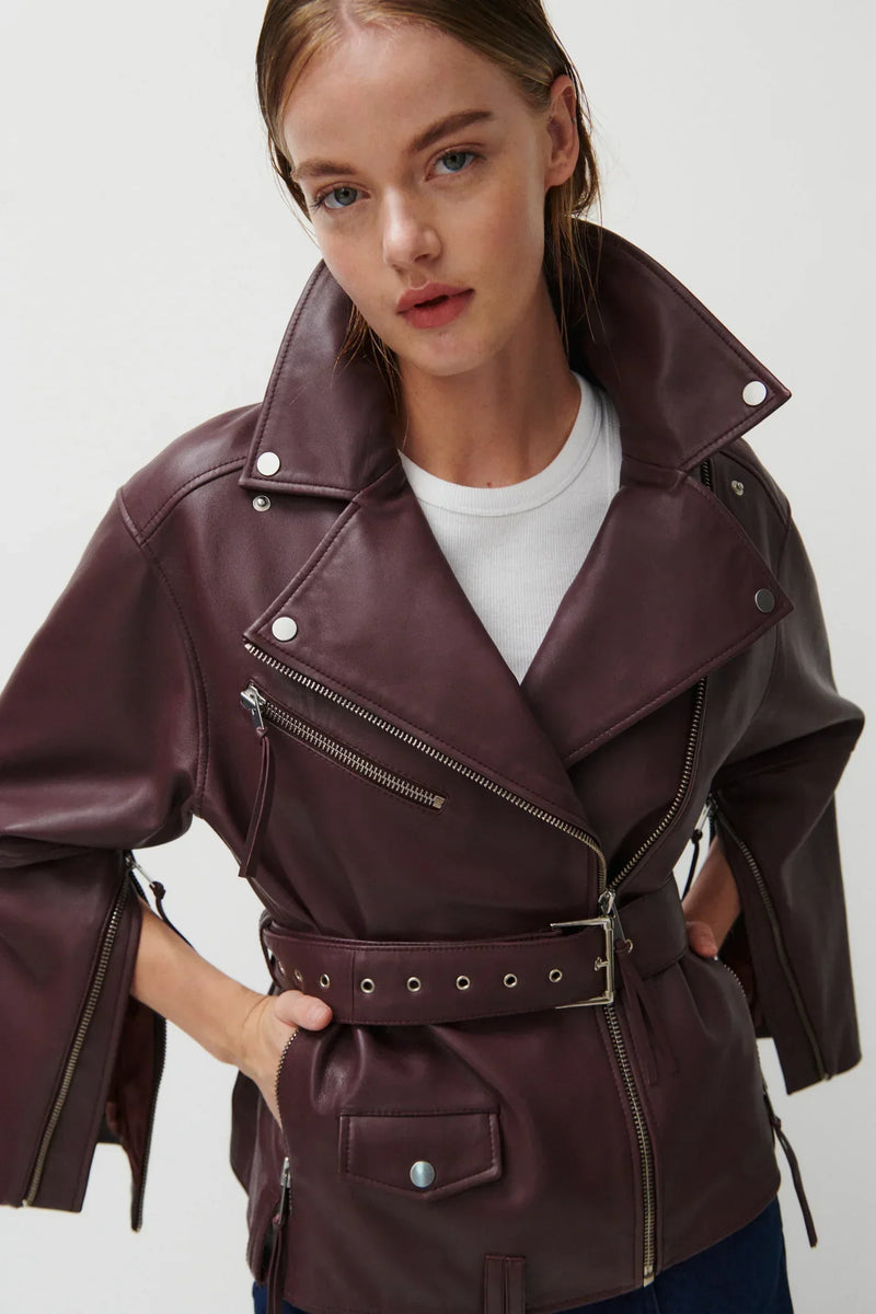 2NDDAY - Læderjakke - Catawba Grape - Lotus - Stilkompagniet.dk