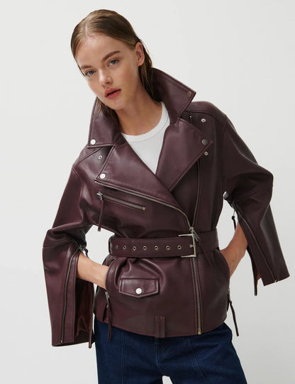 2NDDAY - Læderjakke - Catawba Grape - Lotus - Stilkompagniet.dk