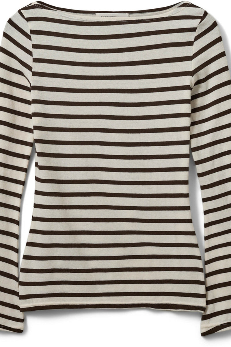 Sofie schnoor women - T-shirt - Brown Striped - Cecesw