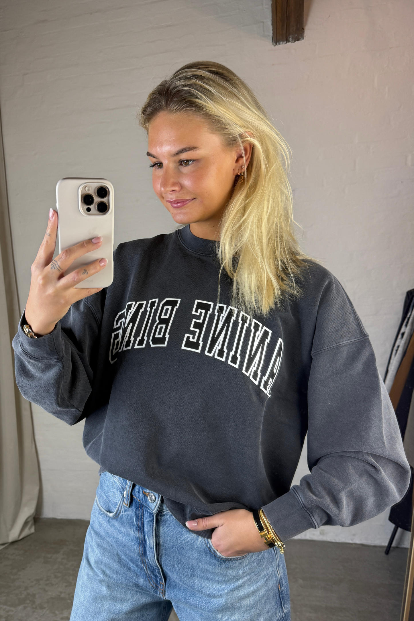 Anine Bing - Sweatshirt - Washed Black - Miles New Classic