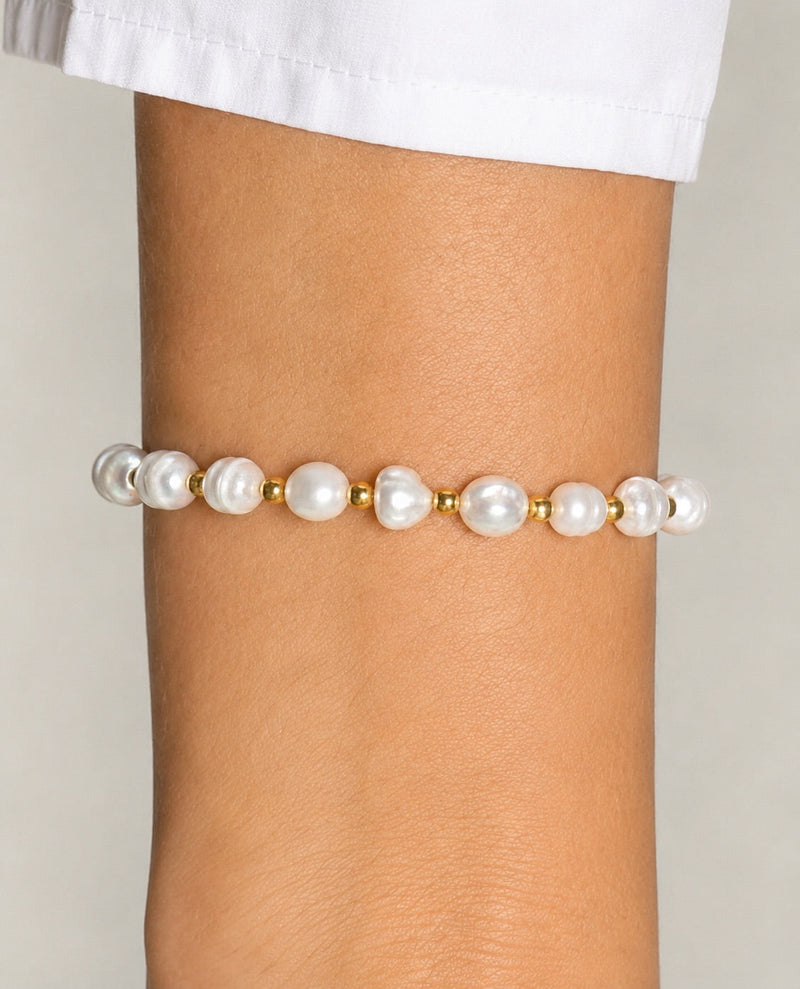 Andcopenhagen Jewelry - Armbånd - 18 karat guldbelagt messing - Early Pearly perle