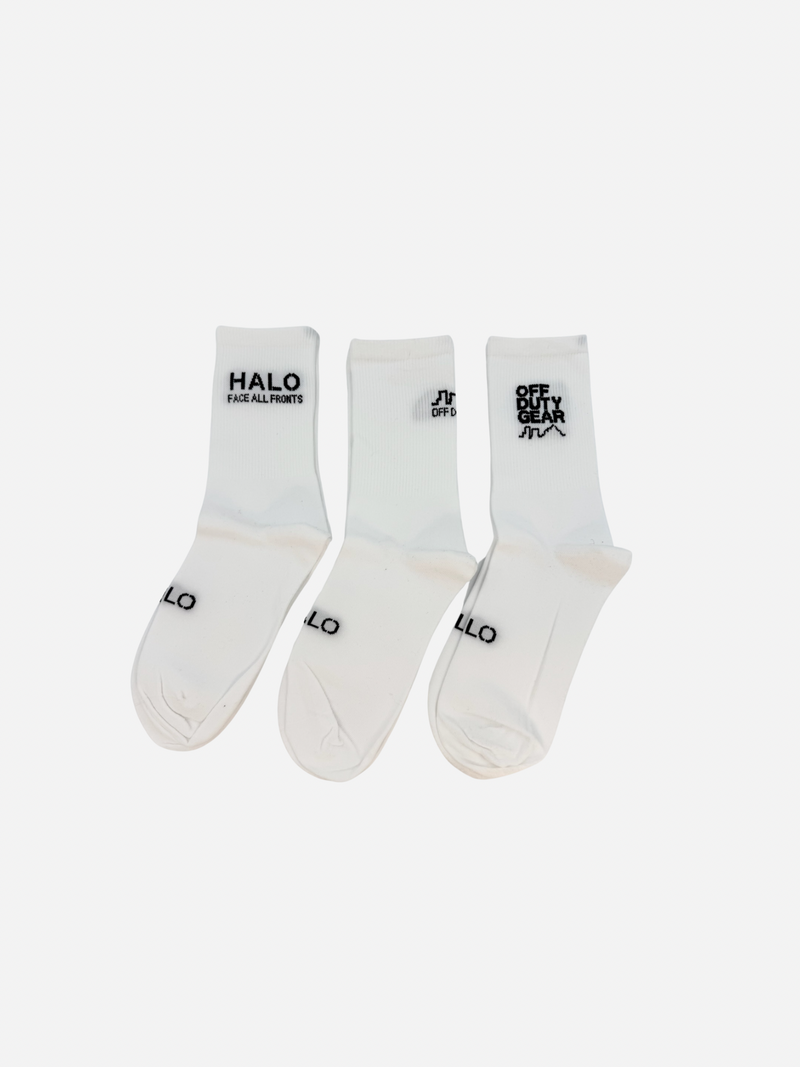 HALO - Strømper - 3pak - White/Black