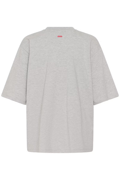 Nadya T-shirt i farven Light Grey Melange fra mærket Gestuz bagfra