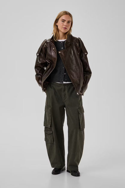My Essential Wardrobe - Læderjakke - Brun - Elijah