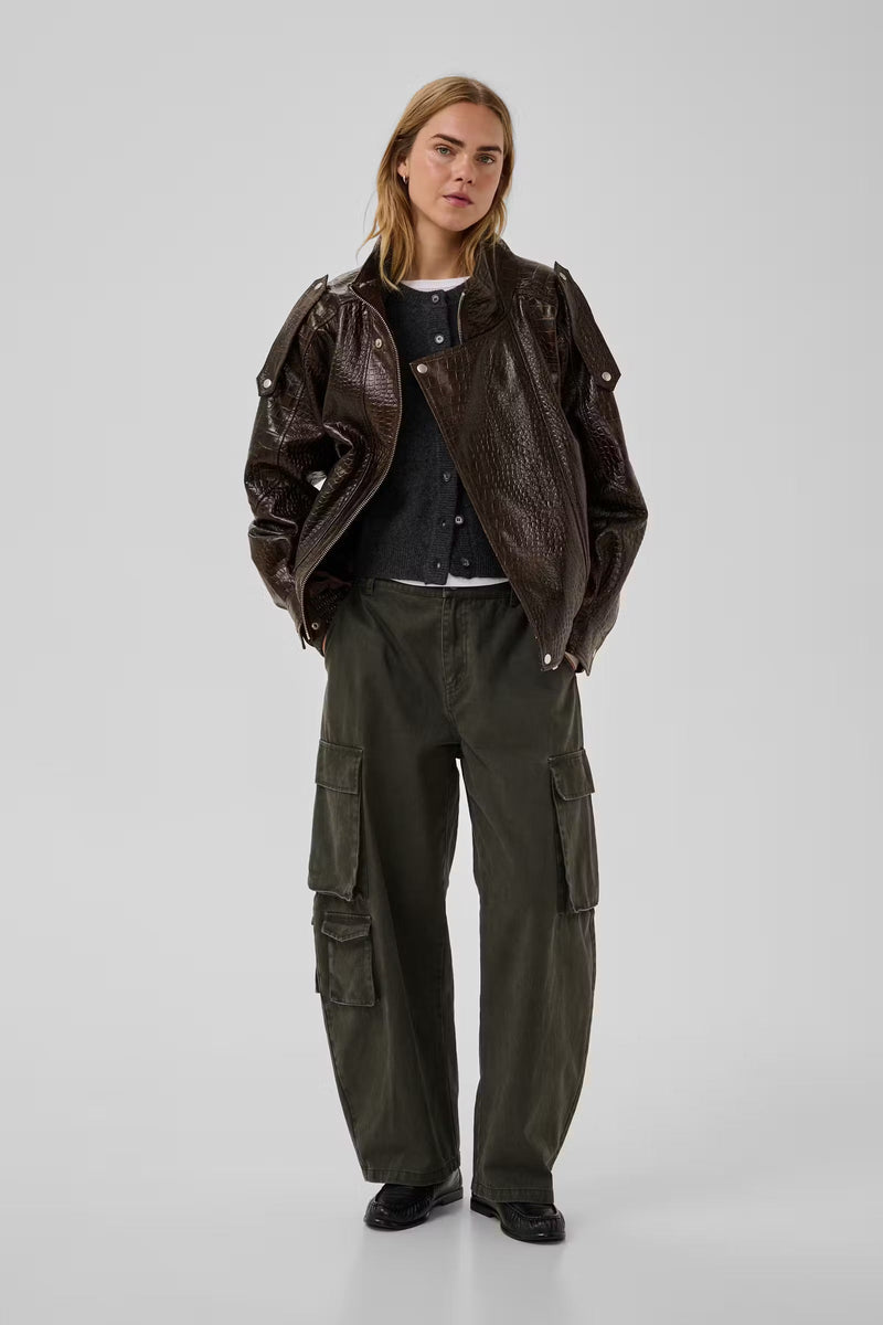 My Essential Wardrobe - Læderjakke - Brun - Elijah