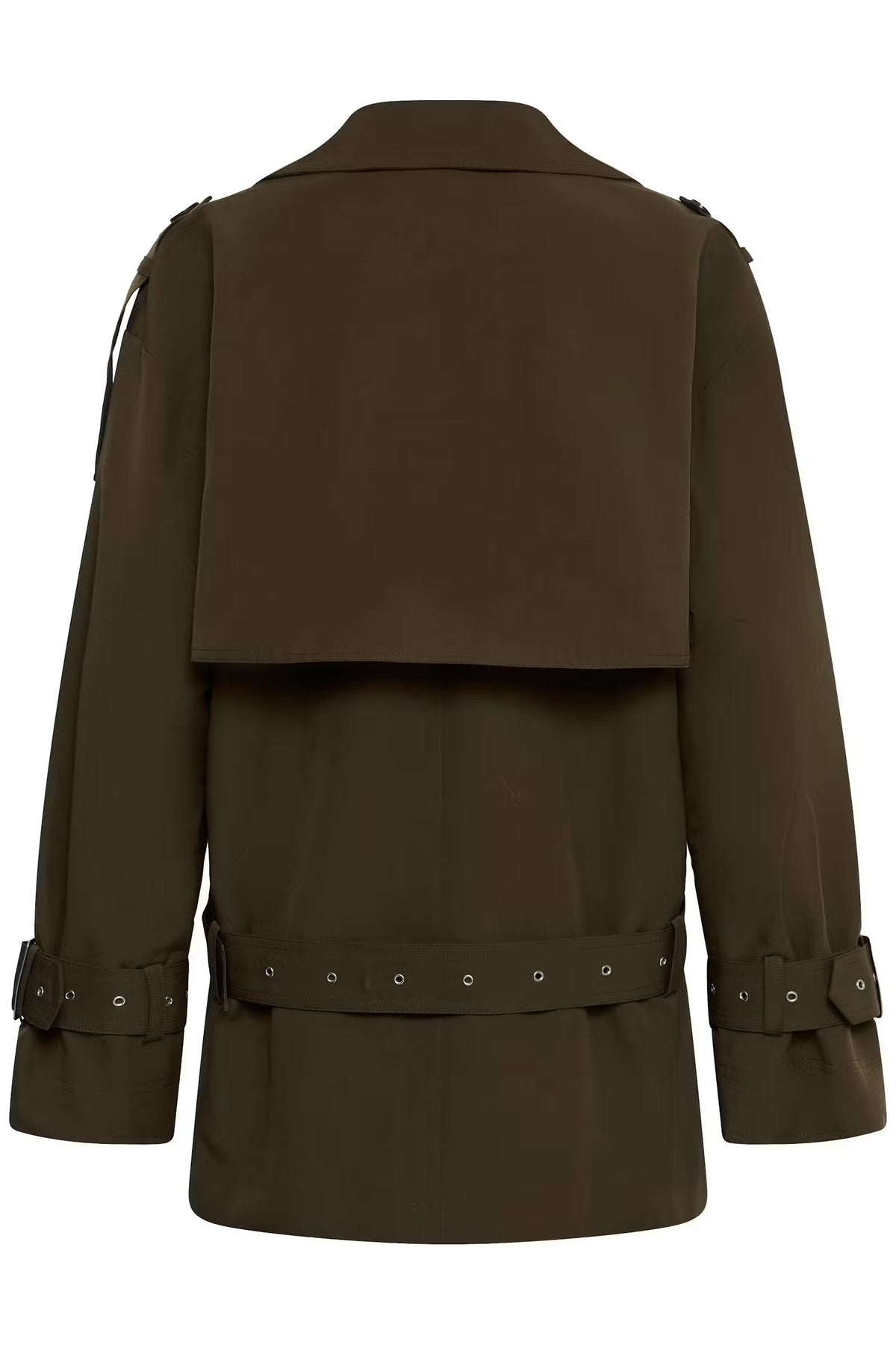 Trenchcoat der hedder Cherally i farven Slate Black fra Gestuz bagfra