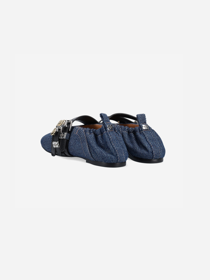 Ganni - Sko - Denim Fridge - Sue Triple Ballerina