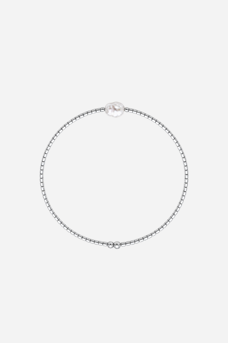 Andcopenhagen Jewelry - Perlearmbånd - Sølv look- Holly Simple