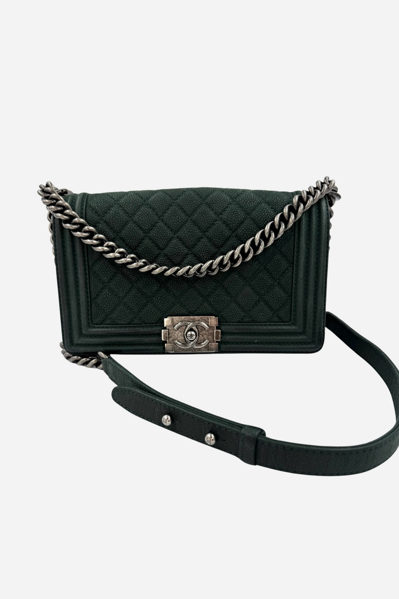 Chanel - Boy Crossbody/skuldertaske - Dark Green - Secondhand