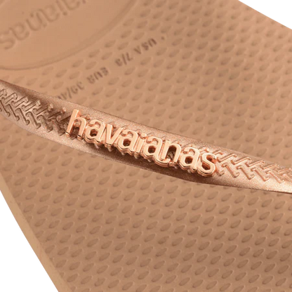 Havaianas - Klipklapper - Rose Gold/Rose Gold  - Slim square logo metallic FC sss