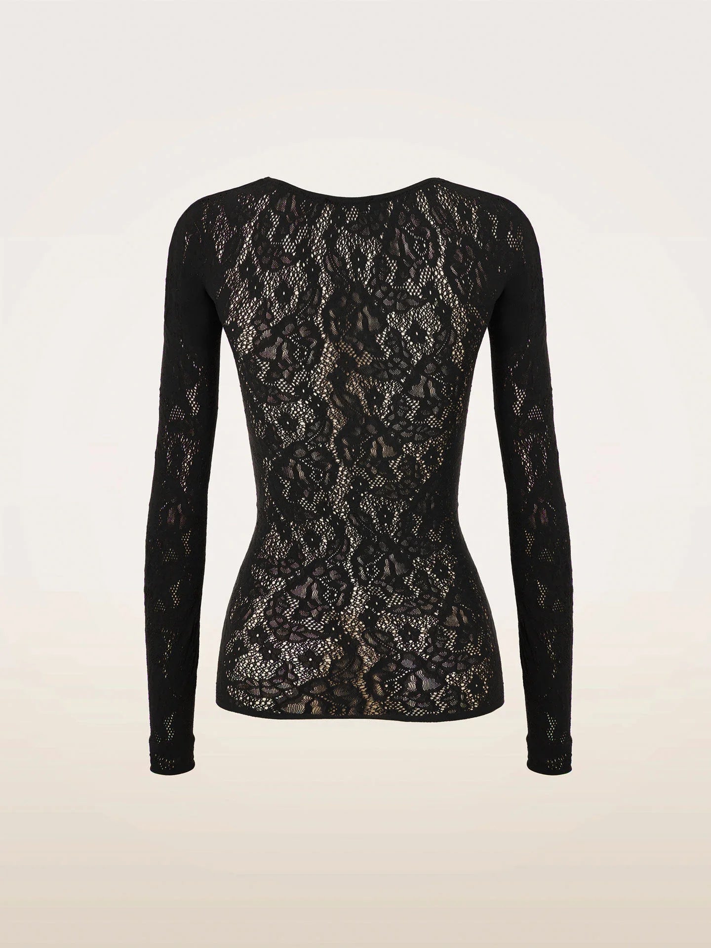 Wolford - Bluse - Sort - Infinite Rose Net Long Sleeves