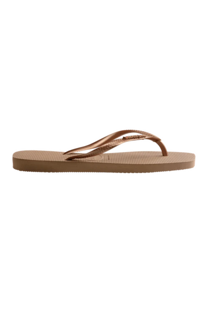 Havaianas - Klipklapper - Rose Gold/Rose Gold  - Slim square logo metallic FC sss