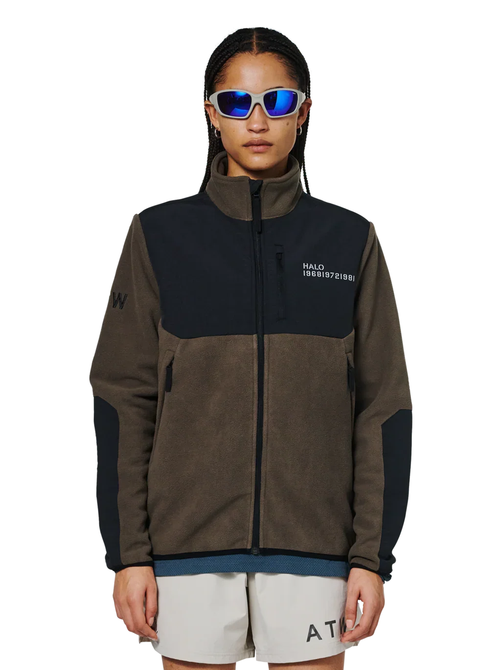 Halo - Fleece jakke - Major Brown 0554 - Blocked Zip Fleece - Stilkompagniet.dk