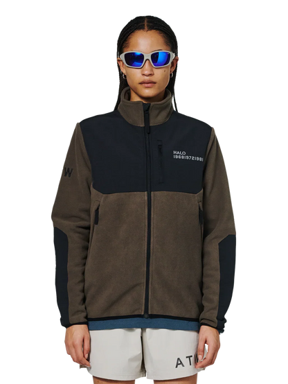 Halo - Fleece jakke - Major Brown 0554 - Blocked Zip Fleece - Stilkompagniet.dk