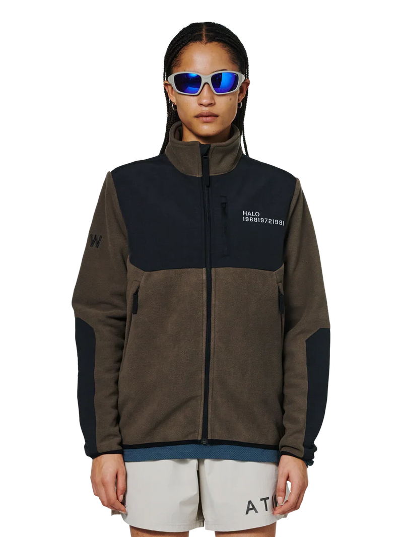 Halo - Fleece jakke - Major Brown 0554 - Blocked Zip Fleece - Stilkompagniet.dk