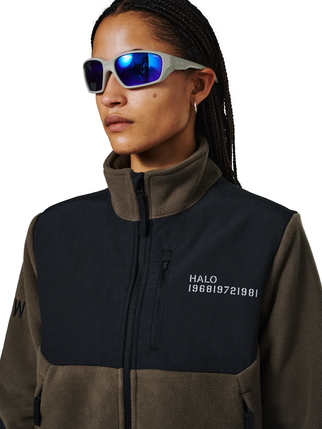 Halo - Fleece jakke - Major Brown 0554 - Blocked Zip Fleece - Stilkompagniet.dk