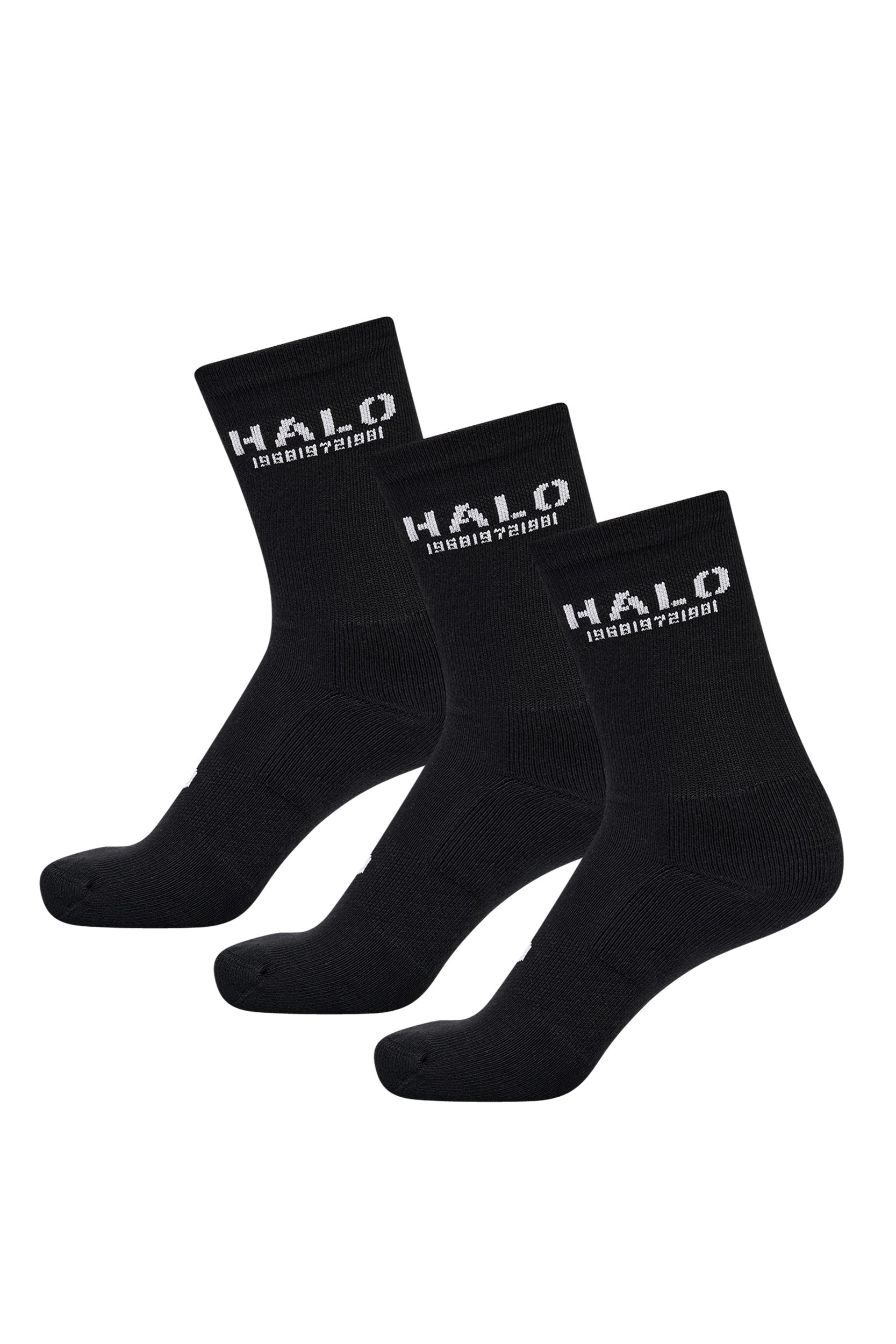 HALO - Strømper - 3pak - Black - Essential Cotton