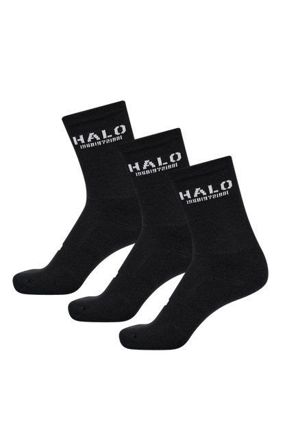 HALO - Strømper - 3pak - Black - Essential Cotton