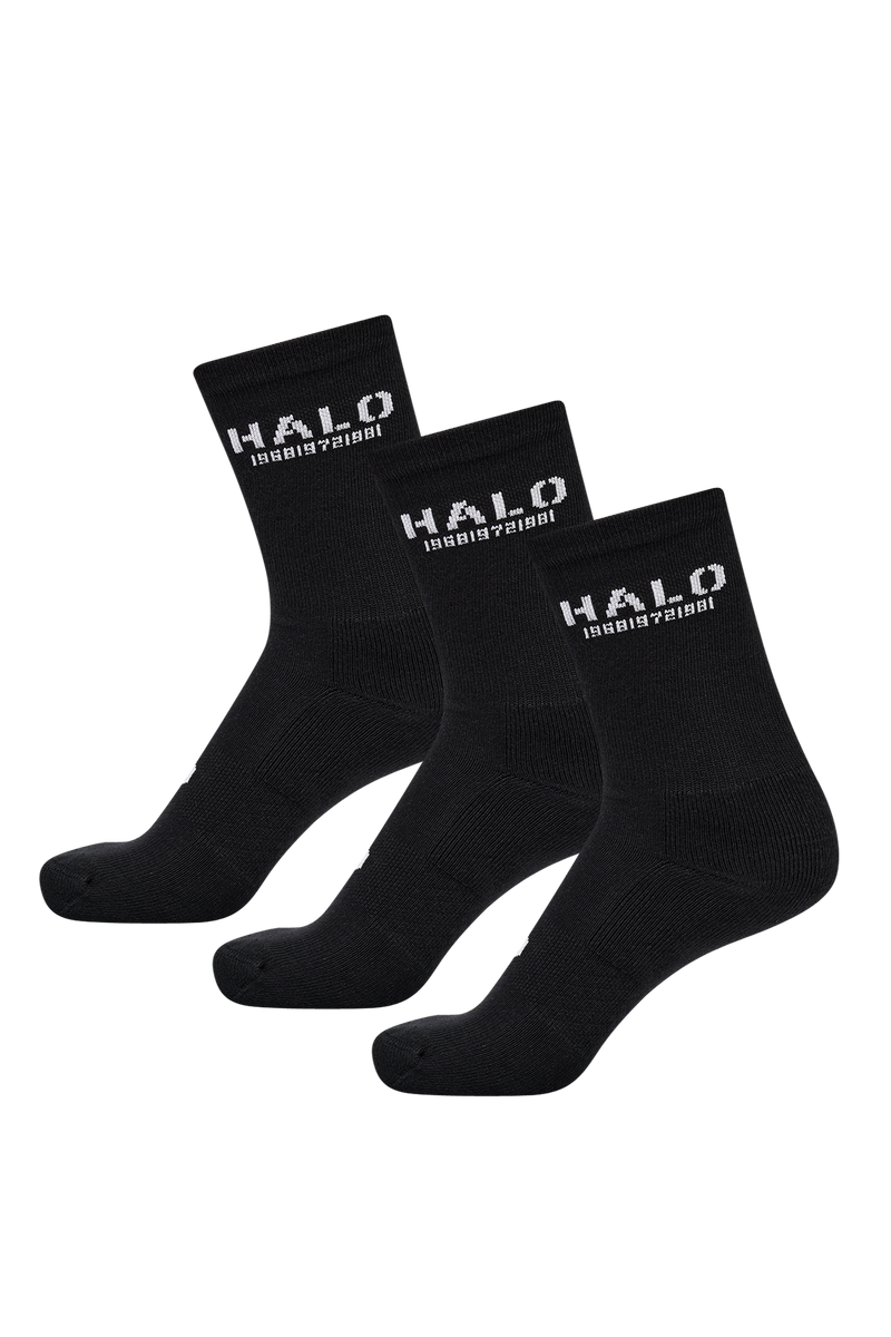 HALO - Strømper - 3pak - Black - Essential Cotton
