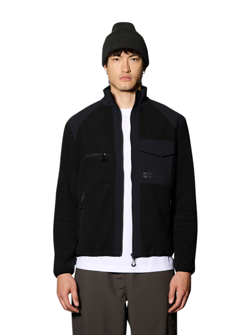 HALO - Fleece jakke - Black 2001 - Paneled fleece