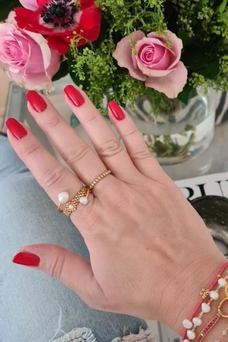 IBU Jewels  - Ring - Guld - Double Pearl RL