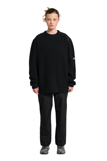HALO - Strik - Sort - WOOL CREW KNIT