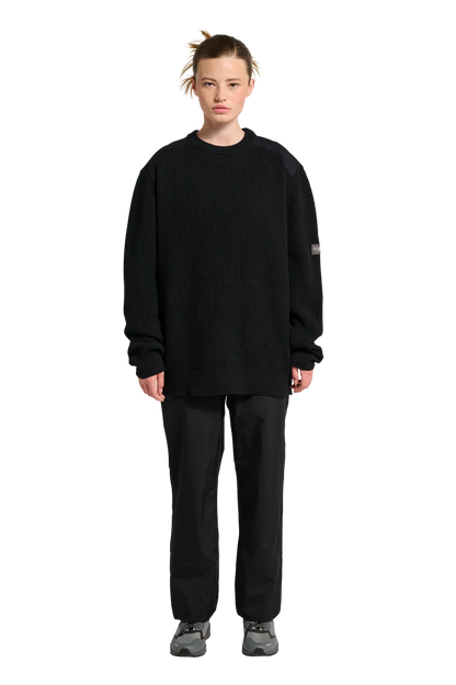 HALO - Strik - Sort - WOOL CREW KNIT