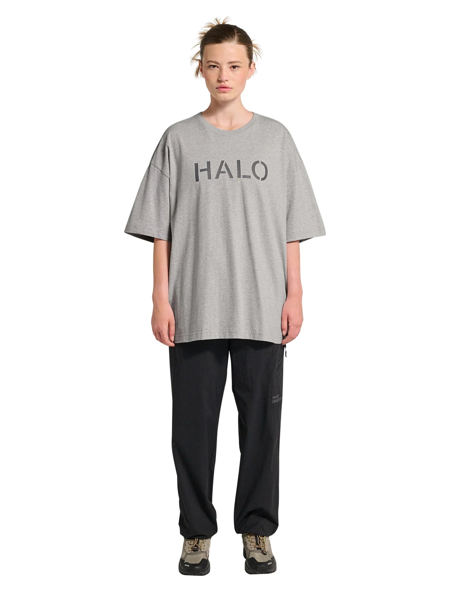 HALO - T-shirt - Light Grey Melange 2010 - Boxy - Stilkompagniet.dk
