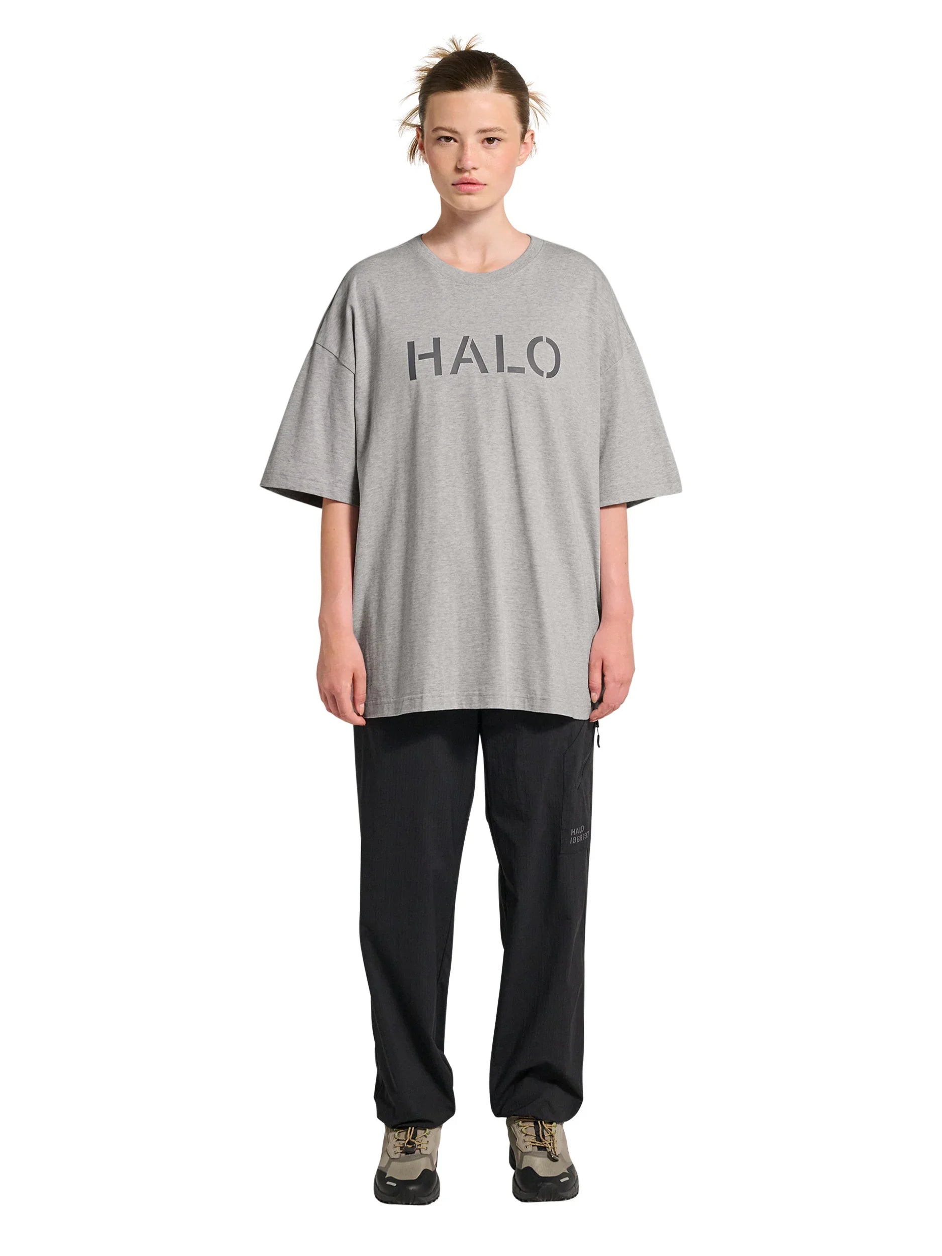 HALO - T-shirt - Light Grey Melange 2010 - Boxy - Stilkompagniet.dk